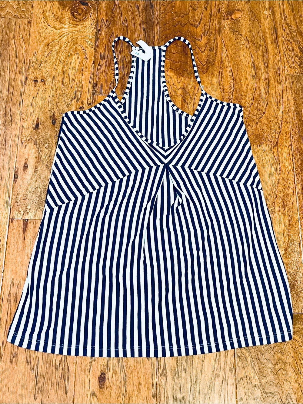 Women’s Striped Navy and Grey Racerback Tank Top Size M
